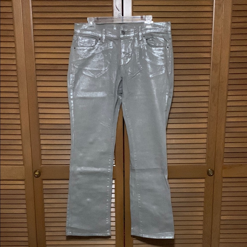 Old Navy The Flirt Y2K Cotton Stretch Grey Glitter Jeans 12